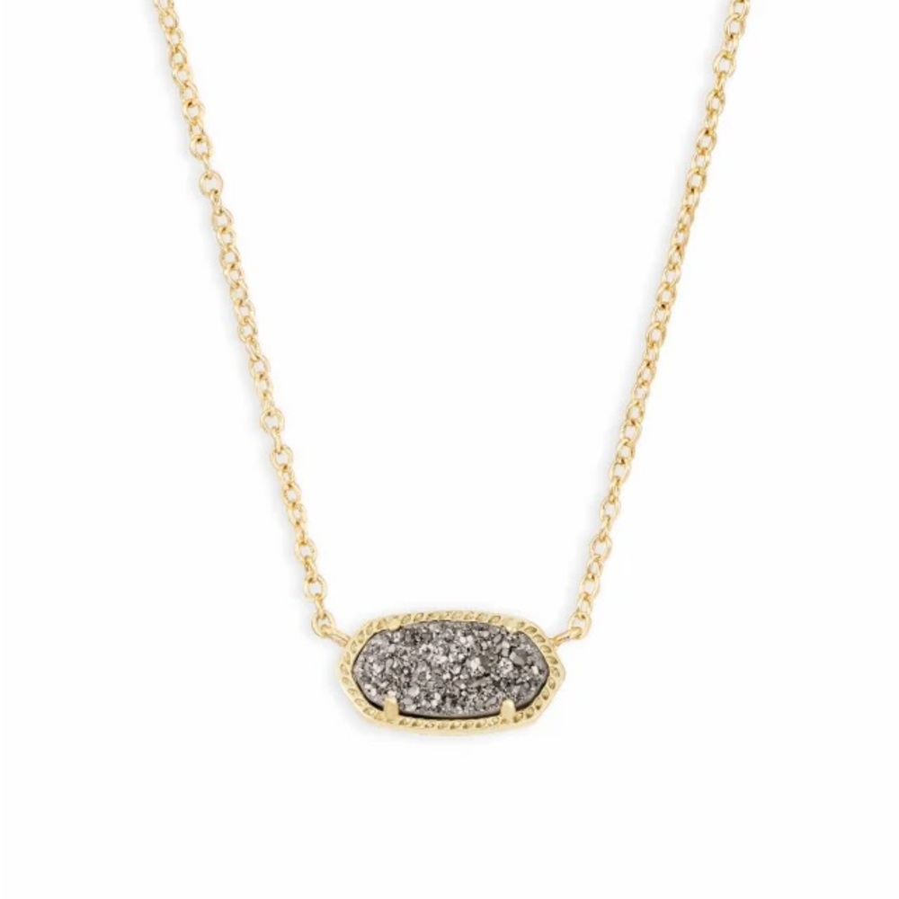 KENDRA SCOTT ELISA GOLD PENDANT NECKLACE PLATINUM DRUSY